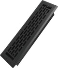 2x12 Inches Heavy Duty Walkable Floor Register - Easy Adjust Air Supply Lever Decorative Floor Vent Covers - Boston Design Vent Covers for Home - Matte Black