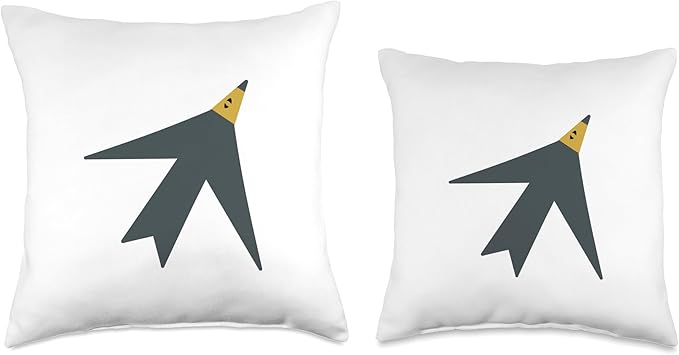 Cute Scandinavian Animals Designs Chic Scandinavian Bird Minimalism Throw Pillow, 18x18, Multicolor