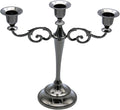 Black Candelabra Candle Holders for Pillar Candles 10.6 inch Tall, 5 Candle Candlestick Holder for 1/2-1 inch Taper Candles Halloween Candelabra Decoration Easy Assembly (Black Glossy-3 Arm)