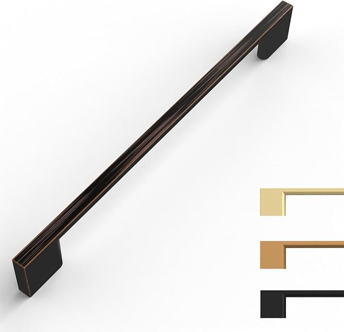 Oil Rubbed Bronze Cabinet Pulls - 10 Pack, 8.8 Inch Cabinet Handles - Bronze Dresser & Kitchen Pulls