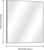 36" x 40"Bathroom Mirror, Silver Rectangle Corner Wall Mirror with Metal Frame, Decorative Rectangular Vanity Mirror for Bedroom Bathroom Living Room Entryway (Horizontal/Vertical)