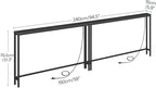 HOOBRO 2 Pack 47.2" Narrow Console Table with Power Outlets, 5.9" Behind Couch Table with Charging Station, Extra Long Sofa Table, Skinny Entryway Table for Living Room, Hallway, Black BB15XGP201G1