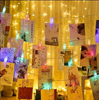 50 LED Photo Clip Fairy Lights for Home Bedroom Wall - Twinkle Starry Decor for Halloween, Thanksgiving, Christmas, Party, Wedding - Multicolor