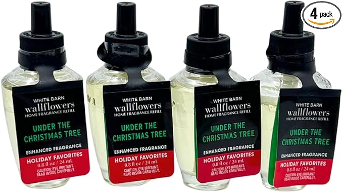 Bath & Body Works Under The Christmas Tree Wallflowers Fragrance Refill 0.8 oz 4 Pack