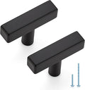 JOY DECOR 45 Pack Single Hole Matte Black Square Cabinet Handles Stainless Steel Cabinet Hardware Pulls for Kitchen and Drawers with 2 Inch Overall Length