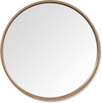 WallBeyond Round Wood Mirror 24" Circle Wall Mirror for Bathroom Round Wall Mirror for Wall Decor, Vanity, Entryway Living Room, Honey