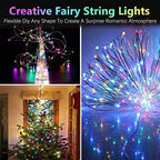 4 Pack 60 LED Christmas Fairy Lights Battery Operated with Timer, 20FT Waterproof Twinkle Lights Indoor Outdoor, String Lights for Bedroom, Wedding, DIY, Centerpiece, Christmas Decorations(Multicolor)