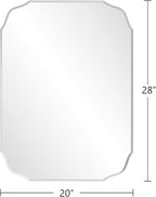 Silver Wall Mirror-Beveled Edge Frameless Mirror for Bathroom, Vanity, Bedroom, Rectangle Mirrors （20X28inch）