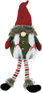 Boston International Christmas Tabletop Gnome Figurine, 9 x 15.5-Inches, Dangling Legs Clover