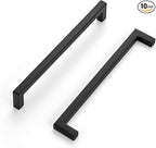 Ravinte 10 Pack Solid Kitchen Cabinet Handles Matte Black Cabinet Pulls Slim Drawer Pulls with 6-1/4 Inch Hole Center Square Bar Kitchen Cabinet Hardware