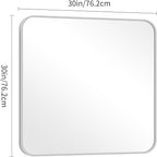 30" x 30"Bathroom Mirror, Silver Wall Mirror with Metal Frame, Decorative Rectangular Vanity Mirror for Bedroom Bathroom Living Room Entryway (Horizontal/Vertical)