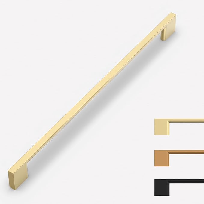 6 Pack Gold Cabinet Pulls - 11.3 Inch Cabinet Handles - Gold Wardrobe & Kitchen Pulls