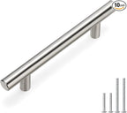 homdiy Kitchen Cabinet Handles Brushed Nickel Drawer Pulls - HD201SN Cabinet Hardware 10Pack 3-1/2in Hole Centers Cabinet Door Handles
