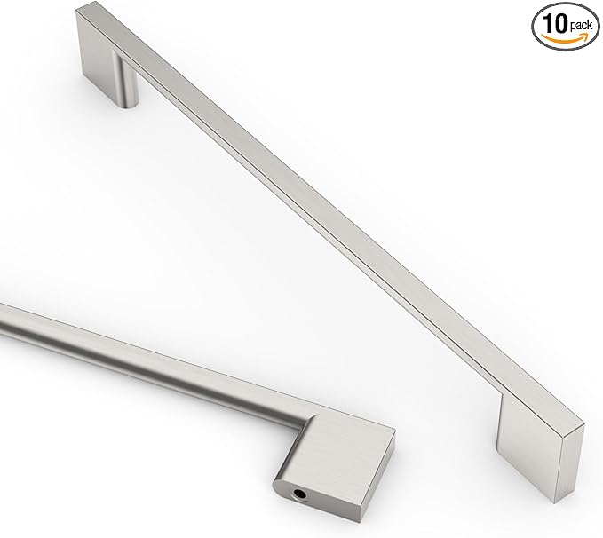 Asidrama 10 Pack 7.5 Inch(192mm) Brushed Satin Nickel Kitchen Cabinet Handles, Cabinet Pulls Kitchen Cabinet Hardware for Cupboard Drawer Pulls