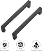 Ravinte 20 Pack Square Cabinet Handles, Matte Black Cabinet Pulls and Drawer Pulls, 6-1/4 Inch, Kitchen Hardware
