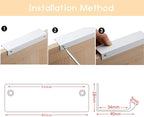 JOOJA 10 Pack Modern Style Finger Edge Pull Furniture DrawerHandles Hidden Cabinet Kitchen Drawer Handles Knobs, Silver 80mm