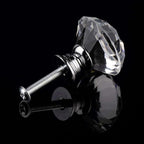 Joyhey 4 Pack 30 mm Diamond Shaped Glass Crystal Knobs with 3 Size Screws for Cabinet, Drawer, Cupboard, Dresser