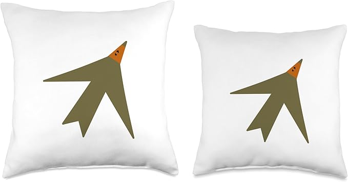 Cute Scandinavian Animals Designs Chic Scandinavian Bird Minimalism Throw Pillow, 18x18, Multicolor