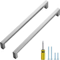 Ravinte 20 Pack Brushed Nickel Kitchen Cabinet Handles 10 Inch Cabinet Pulls Square Kitchen Hardware for Cabinet Drawer Pulls Drawer Handles Come with Screwdriver