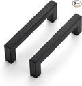 Ravinte 3 Pack 4 Inch Kitchen Square Cabinet Handles Matte Black Cabinet Pulls Black Drawer Pulls Cupboard Hardware Kitchen Handles