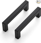 Ravinte 3 Pack 4 Inch Kitchen Square Cabinet Handles Matte Black Cabinet Pulls Black Drawer Pulls Cupboard Hardware Kitchen Handles