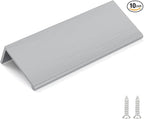 goldenwarm 10 Pack Brushed Nickel Finger Edge Pulls Drawer Finger Pulls Kitchen Hardware Handles Bedroom Dresser Drawers, 3in Hole Centers