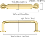 Asidrama 10 Pack 3 Inch(76mm) Brushed Gold Kitchen Cabinet Handles, Cabinet Pulls Kitchen Cabinet Hardware for Cupboard Drawer Pulls