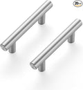 JOY DECOR 20 Pack 2-1/2 Inch Hole Centers Brushed Nickel Kitchen Cabinet Handles, 4 Inch Overall Length Stainless Steel Drawer Pulls for Cupboard, 64mm Hole Centers