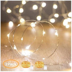 XINKAITE Waterproof LED Fairy String Lights Starry,Battery Operated String Lights no Timer for Indoor&Outdoor Decoration Wedding Christmas Holiday. (Warm White, 10Ft/2pc)