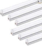 Barrina 6 Pack LED T5 Single Fixture, 4FT, 2200lm, 4000K Daylight Glow, 20W, Utility Shop Light, Ceiling and Under Cabinet Light, ETL Listed, Corded Electric with ON/Off Switch