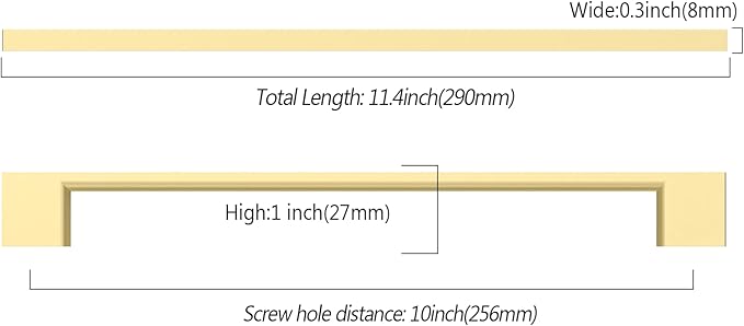 Asidrama 6 Pack 10 Inch(256mm) Brushed Gold Kitchen Cabinet Handles, Cabinet Pulls Kitchen Cabinet Hardware for Cupboard Drawer Pulls