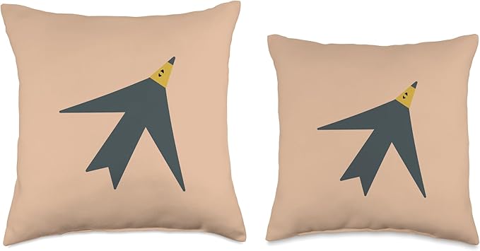 Cute Scandinavian Animals Designs Chic Scandinavian Bird Minimalism Throw Pillow, 16x16, Multicolor