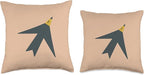 Cute Scandinavian Animals Designs Chic Scandinavian Bird Minimalism Throw Pillow, 18x18, Multicolor