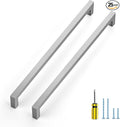 Ravinte 25 Pack Brushed Nickel Kitchen Cabinet Handles 12-3/5 Inch Cabinet Pulls Square Kitchen Hardware for Cabinet Drawer Pulls Drawer Handles Come with Screwdriver