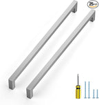 Ravinte 25 Pack Brushed Nickel Kitchen Cabinet Handles 12-3/5 Inch Cabinet Pulls Square Kitchen Hardware for Cabinet Drawer Pulls Drawer Handles Come with Screwdriver