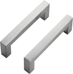 Ravinte 3 Pack Brushed Nickel Kitchen Cabinet Handles 3-3/4 Inch Cabinet Pulls Square Kitchen Hardware for Cabinet Drawer Pulls Drawer Handles Come with Screwdriver