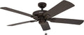 Honeywell Ceiling Fans Belmar 52 Inch Ceiling Fan Without Light, Outdoor Ceiling Fan with Pull Chain, Tri-Mount Traditional 5 Blade Design, ETL Wet Rated, Bronze (50199-01)