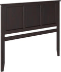 AFI, Madison Queen Solid Wood Panel Headboard with Attachable Charger, Espresso