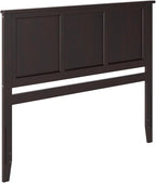 AFI, Madison Queen Solid Wood Panel Headboard with Attachable Charger, Espresso