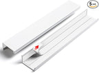 5 Pack 8 inch Self Adhesive Cabinet Pulls - Bright White Adhesive Cabinet Handles - Drawer Pulls - Finger Pulls