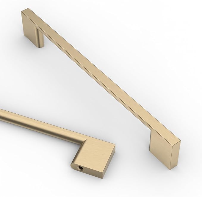 Asidrama 6 Pack 6.3 Inch(160mm) Brushed Brass Kitchen Cabinet Handles, Cabinet Pulls Kitchen Cabinet Hardware for Cupboard Drawer Pulls