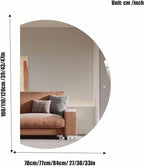 47" Half Moon LED Bathroom Mirror,Frameless Backlit Wall Mirror, Anti-Fog Smart Vanity Mirror,3 Colors Lights Dimmable Brightness and Time,Touch Switch(Left Semicircle,47 * 33in)