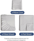 Twin Size 3 Piece Sheet Set - Comfy Breathable & Cooling Bed Sheets Set - Hotel Luxury Bedding for Women, Men, Kids, Teens, Boys & Girls - Deep Pockets, Soft and Wrinkle Free - Oeko-Tex - French Grey