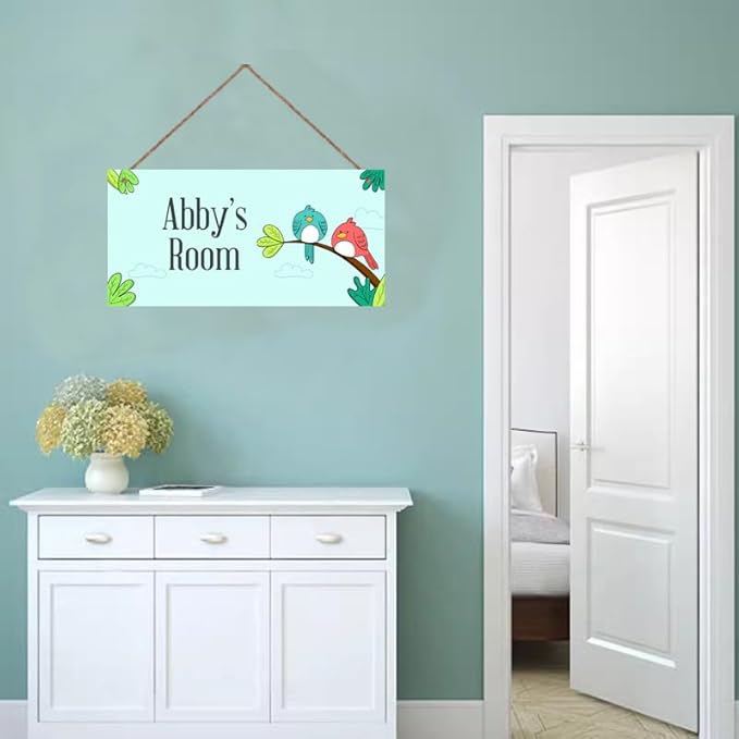 Personalized Birds Sign Vintage Tree Signs Retro Wall Art Decoration Exquisite Decorative Signs Custom Name for Kids Room Wall Art Decor Nursery Decor For Girls Boys Bedroom