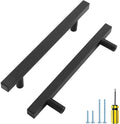 Ravinte Black Cabinet Handles 15 Pack 5 inch Matte Black Square Cabinet Pulls Kitchen Hardware Modern Pulls 7-3/8 inch Overall Length Kitchen Drawer Handles