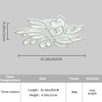 Garwarm Modern Ceiling Light,32” Dimmable LED Chandelier Flush Mount Ceiling Lights,Remote Control Acrylic Leaf Ceiling Lamp Fixture for Living Room Dining Room Bedroom Kitchen(90W /White)