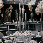 6PCS Clear Candelabra Centerpiece for Wedding,8 Arm Acrylic Candelabra Centerpiece Table 38.5 Tall Floor Candle Holder for Birthday Party Baby Shower Decor candelabros para centros de mesa