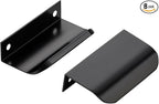 Ravinte Hardware 8 Pack Black Cabinet Handles, 3 Inch (76mm) Finger Edge Pulls, 2 Inch Hole Center, Finger Pulls for Cabinets