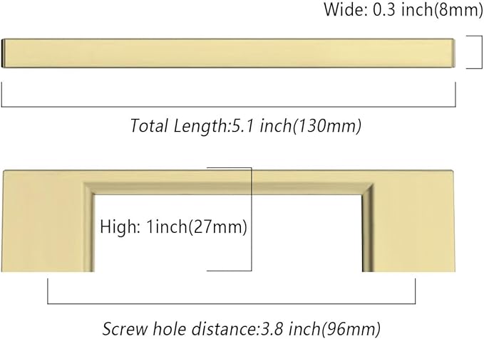 Pack Gold Cabinet Pulls 3.75 Inch Handles - Kitchen Cabinet Hardware - Drawer Pulls