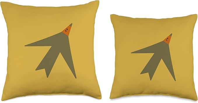 Cute Scandinavian Animals Designs Chic Scandinavian Bird Minimalism Throw Pillow, 16x16, Multicolor